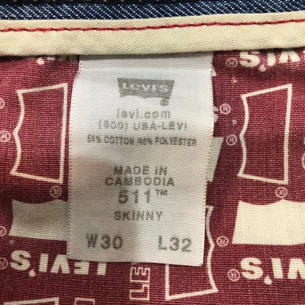 Levi's Skinny 511 Blue Jeans Size W30 L32